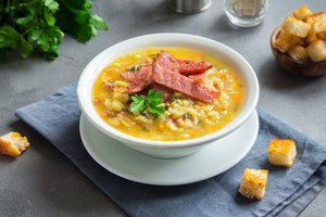 Hearty Split Pea Soup with Ham Bone