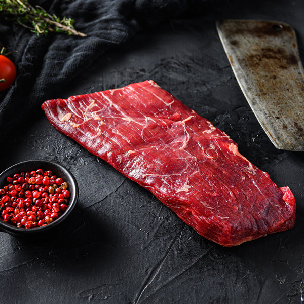 Sirloin flap cut in thirds